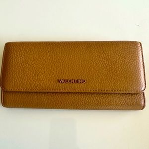 Valentino Leather Wallet Purse tan camel like new